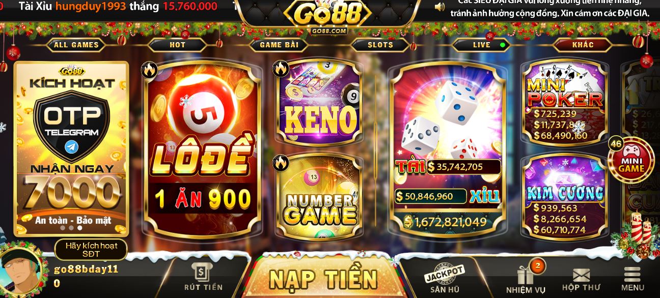 Chơi Number Game tại Play Go88 thắng lớn