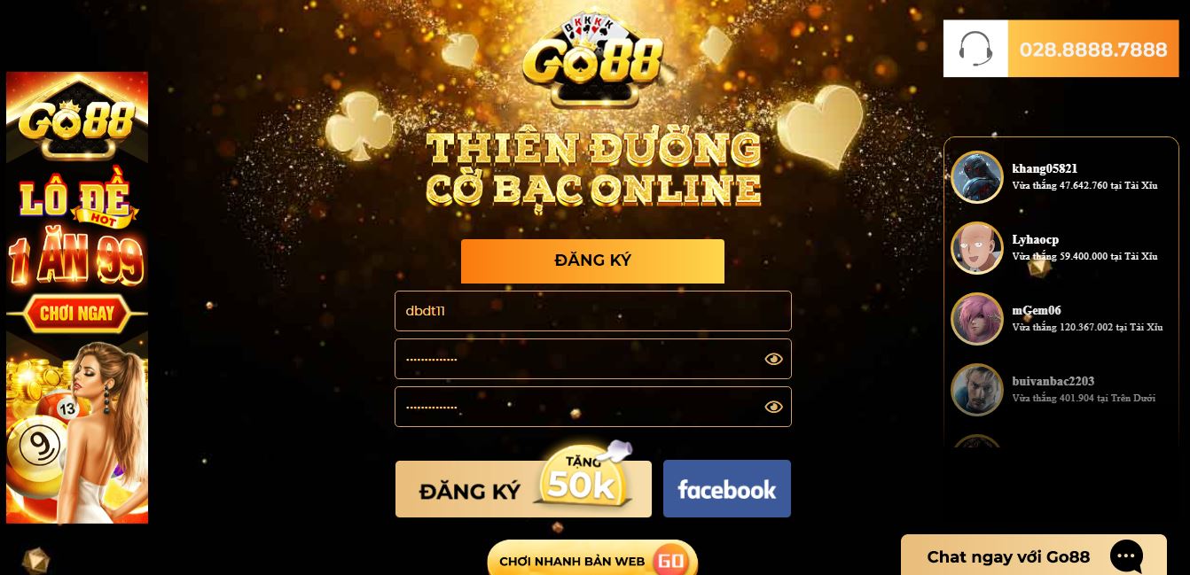 Đăng ký Go88 dễ dàng